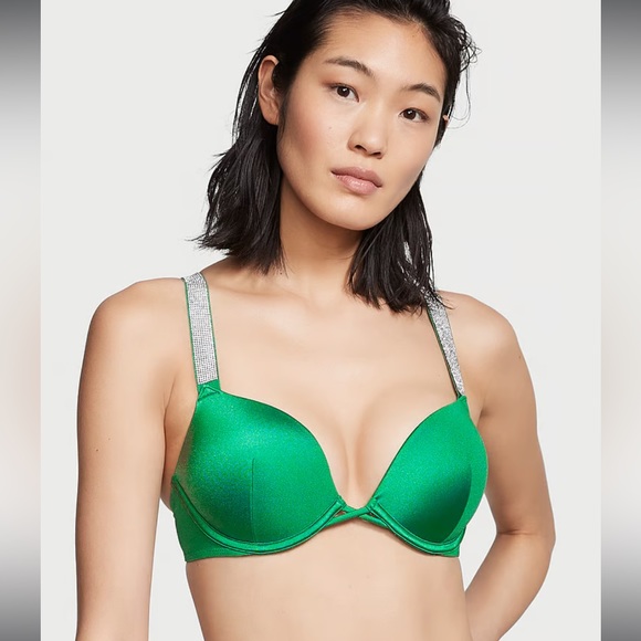 Victoria's Secret Other - 🆕 Victoria's Secret Swim Shine Strap Bombshell Add-2-Cups Push-Up Bikini Top